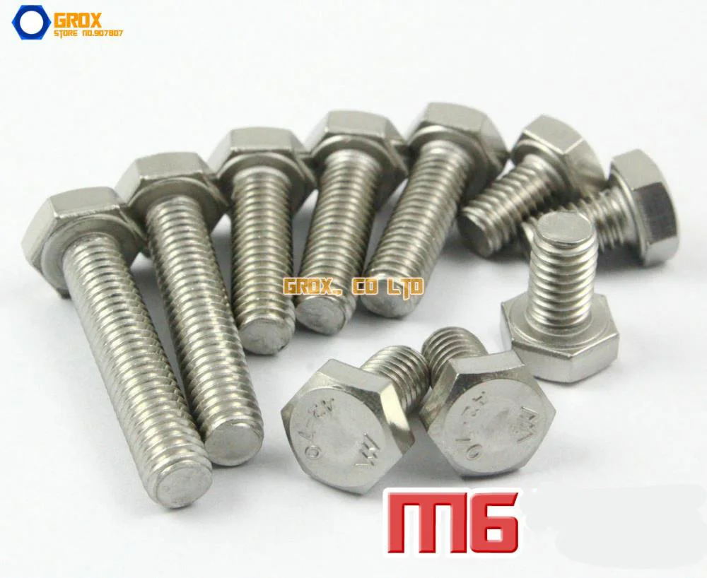 

Болт с шестигранной головкой из нержавеющей стали M6 304