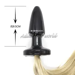 Унисекс Blondie Pony Tail Butt Plug, Фетиш животные ролевые игры лошадь анальный штекер хвост, 50 см длинный шелковистый хвост, секс-игрушки, интимные