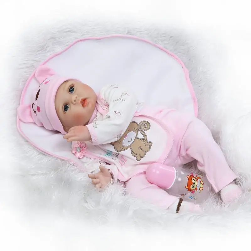 DollMai bebes reborn игрушка куклы 22 &quot55 см силиконовые Младенцы живые спящие Детский