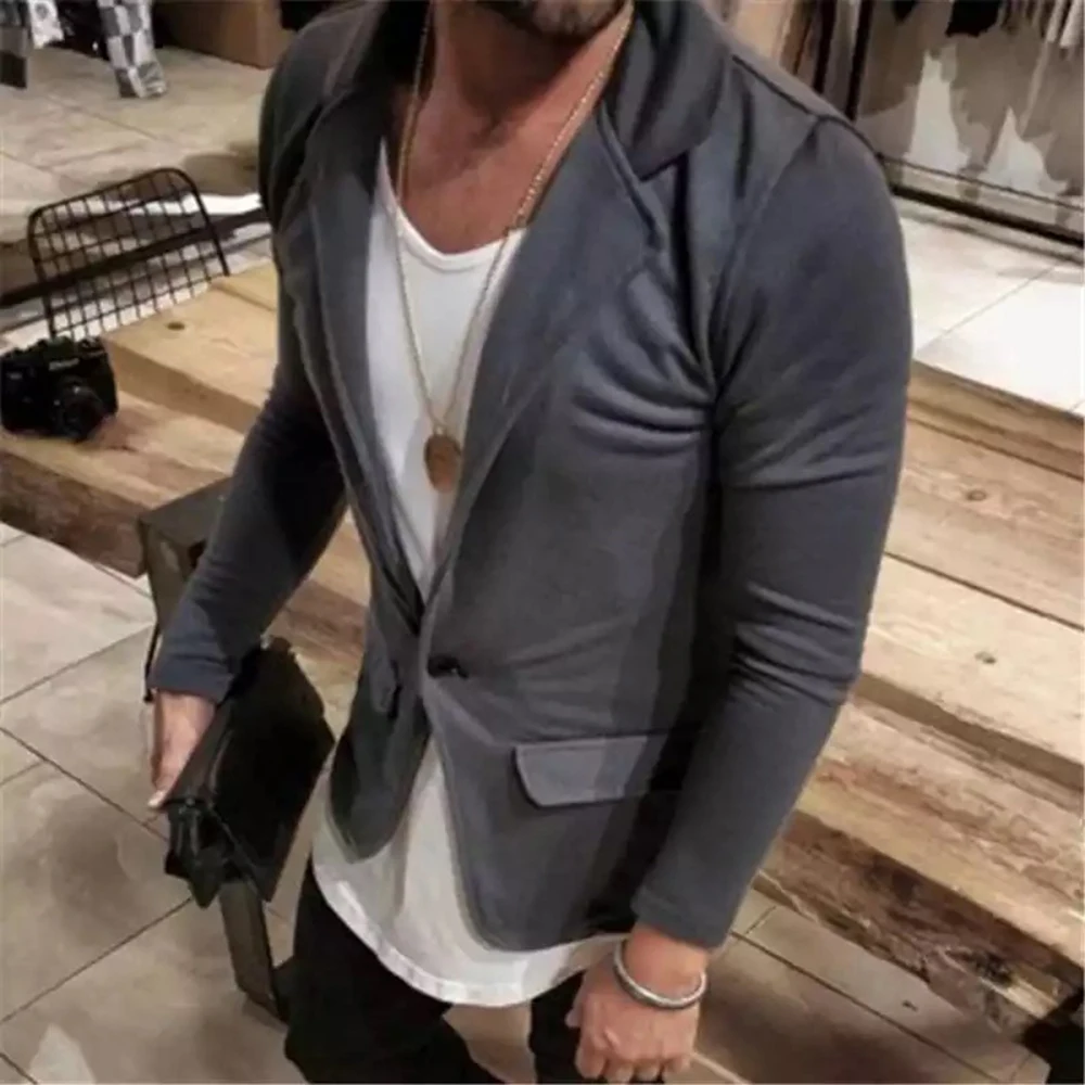 

blazer homme Fashion Mens Blazer Jacket British's Style casual Slim Fit suit jacket male Blazers men coat veste costume homme
