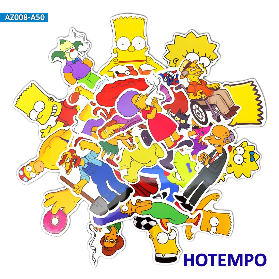 50pcs Simpson Cartoon TV Mixed Creative Stickers for Mobile Phone Laptop Luggage Guitar Case Skateboard Bike Car Decal Stickers 50pcs Simpson Cartoon TV Mixed Creative Stickers for Mobile Phone Laptop Luggage Guitar Case Skateboard Bike Car Decal Stickers