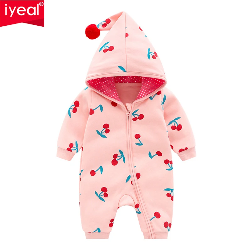 

IYEAL Newest Baby Clothing Newborns Body Suit High Quality Soft Cotton Jumpsuit Baby Romper Hooded Warm Cotton Infant Overalls