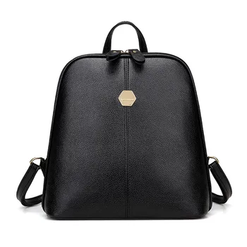 

Female Backpack Preppy Style PU Leather Women Backpack High Quality Shoulder Bags Student School Bag Black Mochila Mujer