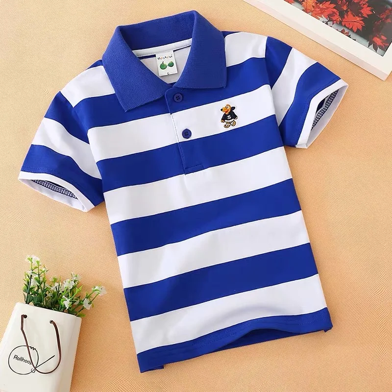 boys shirt shirt Children's wear boy's short sleeve T-shirt pure cotton summer children's T-shirt lapel sleeve Boys