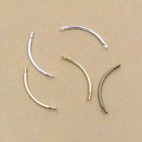 20mm Brass Metal Curved Bar Links Stick Connectors Pendant Charms