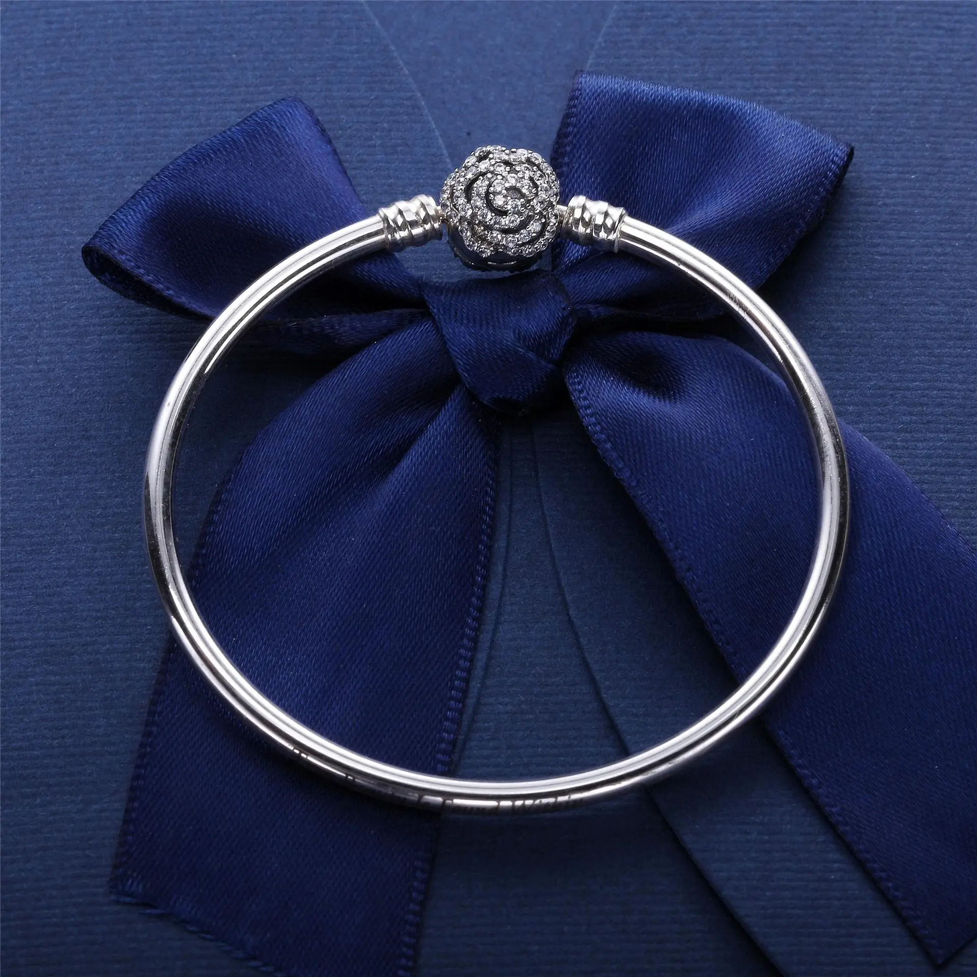 

925 Sterling Silver Limited Edition Beauty Belle's Enchanted Rose Clasp Pandora Bracelet Bangle Fit Bead Charm DIY Jewelery