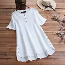 Женская блузка 2019 винтажная хлопковая однотонная Туника Топы женские офисные свободные рубашки вышивка цветы выдалбливают Blusas Плюс Размер