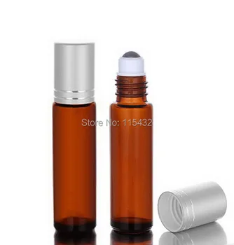 

AMBER Thick 10ml (1/3oz) Glass Roll On Essential Oils Bottle Perfume Fragrances Vial + Stainless Steel Roller Ball 600pcs/lot