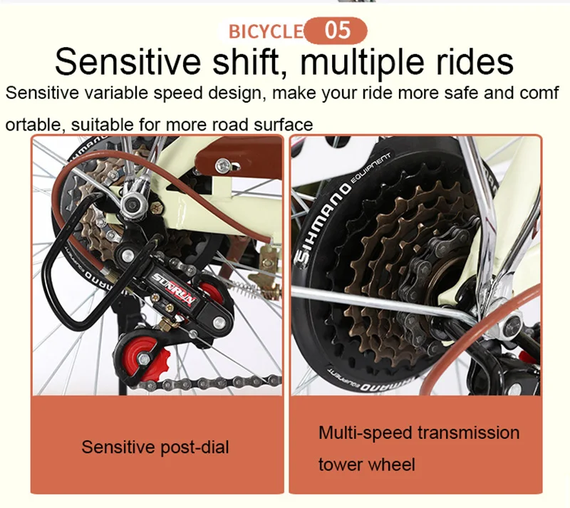 Cheap 24 Inch Speed Change Adult Bicycle Male And Female Student Bicycle Ordinary Commuter Bike 6