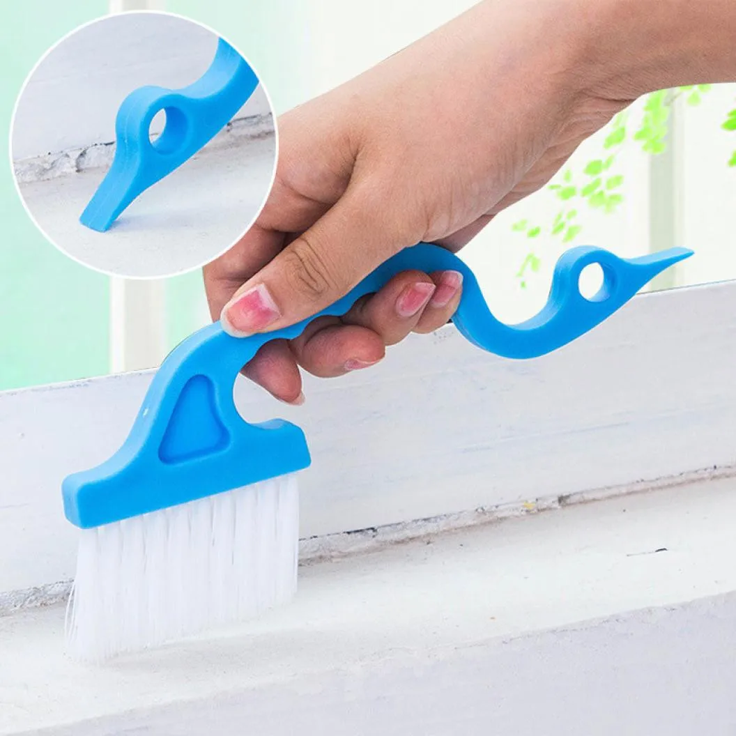 1pcs Window Groove Gap Track Cleaning Brushes 19X8.5 cm Plastic blue pink Green practical Multifunction kitchen Brush | Дом и сад