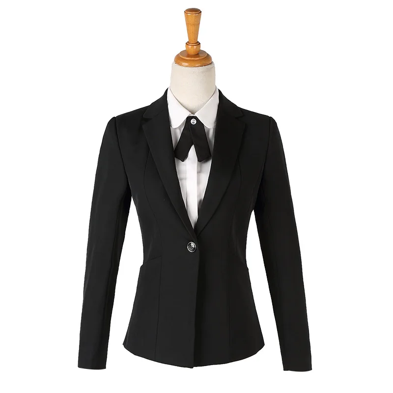 Women's Suit Set 2019 New Autumn Solid Color Long Sleeve Small West Slim Workwear Business Small Suit Pants Two-piece Set
