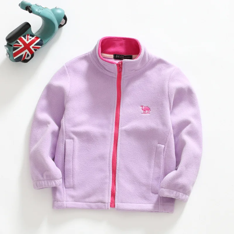 

6 Colour Polar Fleece Kids Jacket 2018 New Spring Autumn Candy Colors Fashion Embroidery Children Coat Jacket Kids Clothes