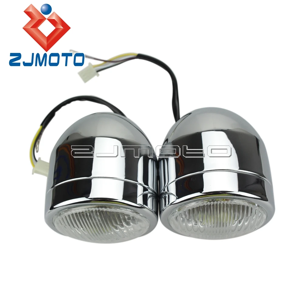 Универсальный хром Доминатор двойная фара мотоцикл двойной налобный фонарь для Honda Yamaha Suzuki Kawasaki Streetfighter Кафе Racer