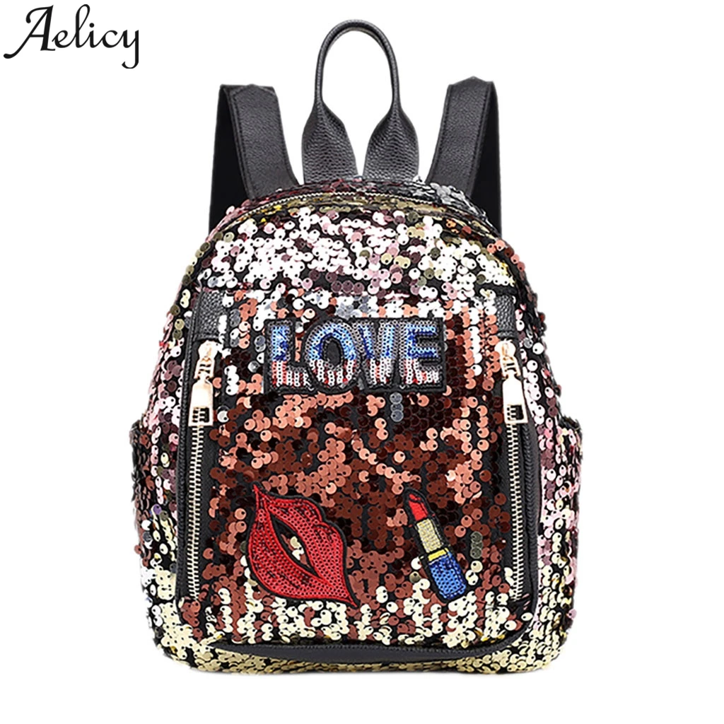 Aelicy новый блесток сумка в европейском и американском стиле для девочек Стиль Мода Дикий рюкзак для отдыха, путешествия рюкзаки рюкзак для