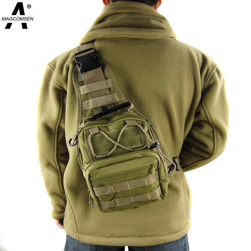 MAGCOMSEN Backpack Men Nylon Waterproof Military MOLLE Camouflage Chest Shoulder Bag Travel Duffel Backpack Men AG