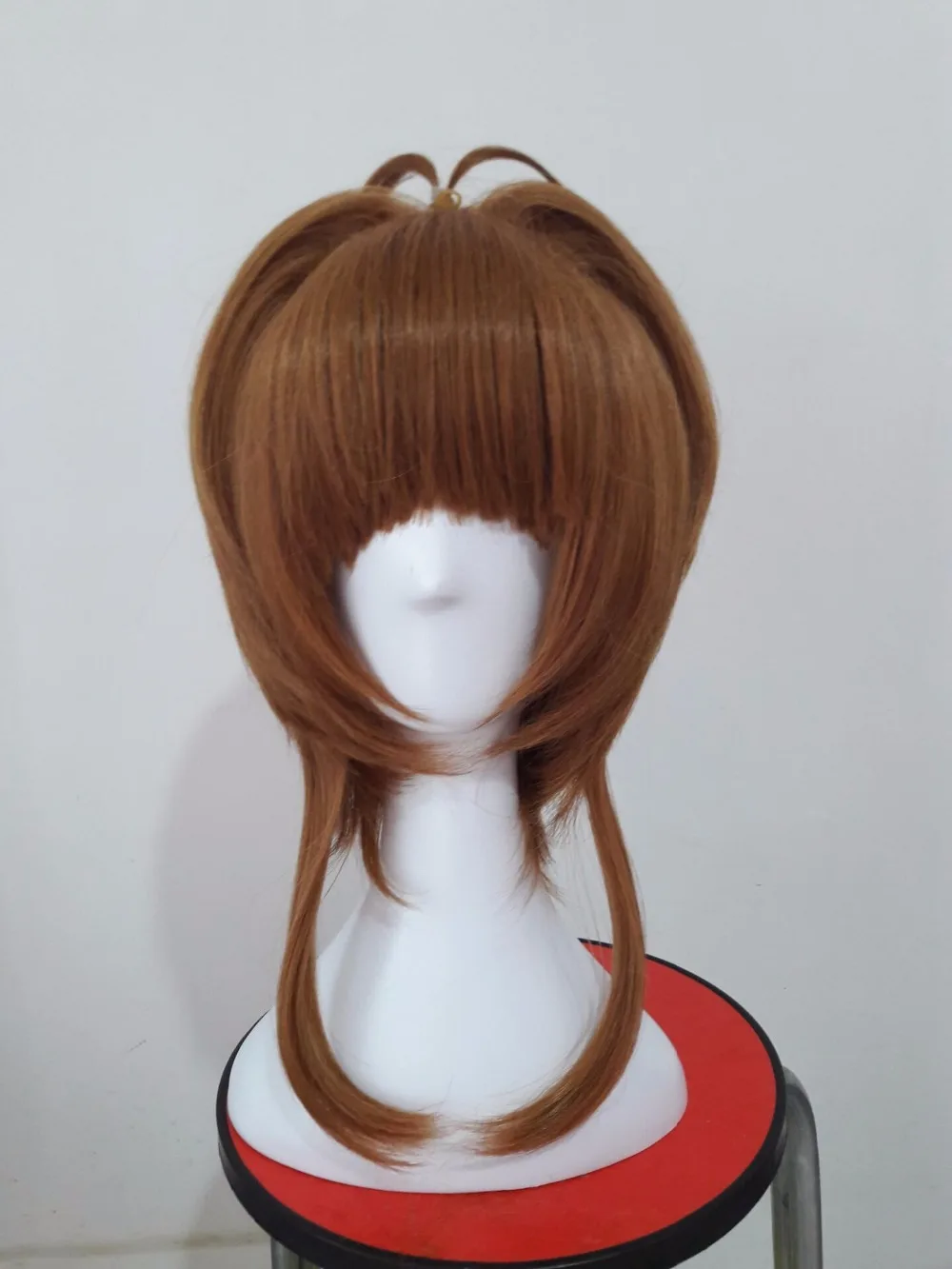 

High Quality Sakura Kinomoto Wig Anime Card Captors Sakura Cosplay Wig Heat Resistant Sythentic Hair Wigs + Red Beads Hairbands
