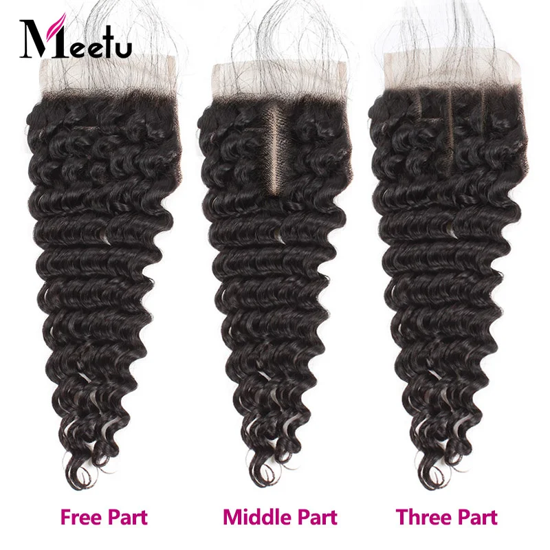 Meetu Peruvian Deep Wave Bundles With Closure 4 Bundles with Closure 100% Human Hair Non Remy 4x4 inch Lace Closure with Bundles Meetu Peruvian Deep Wave Bundles With Closure 4 Bundles with Closure 100% Human Hair Non Remy 4x4 inch Lace Closure with Bundles