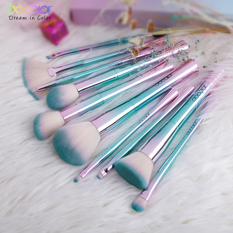 Docolor 11PCS make up brush set Best Christmas Gift Powder Foundation Eyeshadow Make Up Brushes Cosmetic Soft Synthetic Hair