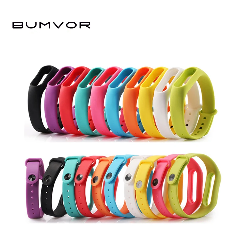 BUMVOR высококачественный цветной силиконовый ремешок для mi band 2 Xiaomi mi band 2 наручных браслета сменный ремешок для часов