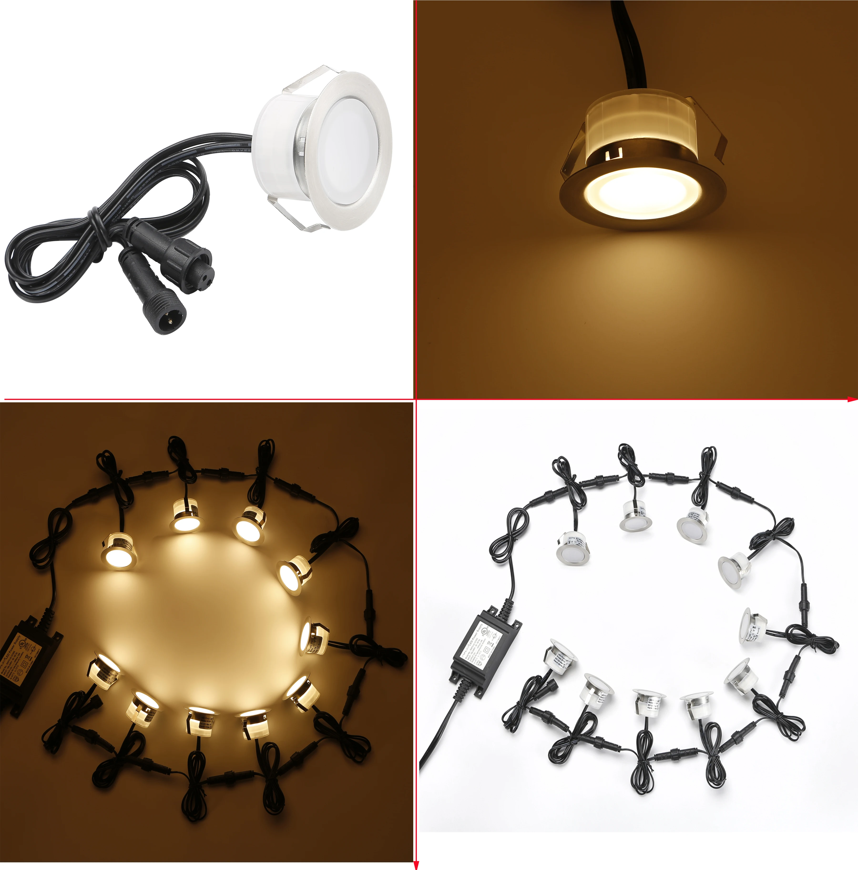 45mm Timer Smart WIFI Control LED Decking Recessed Stair Lights Pathway RGB Lamp
