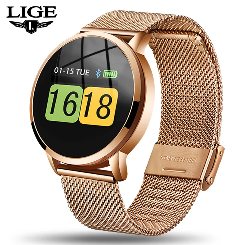  LIGE New Men Women Smart Watch Heart Rate Blood Pressure Monitor Information reminder Fitness track