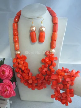 

free shipping! Beauty Fashion Nigerian Coral Beads Jewelry Necklace Z-3610