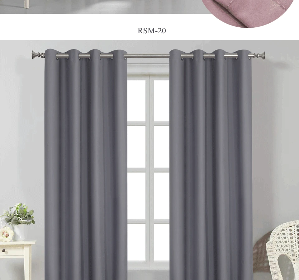 100% Shading Blackout Curtains for Bedroom Thick Touch Feeling Modern Curtains for Living Room Kitchen Treatment Drapes Custom