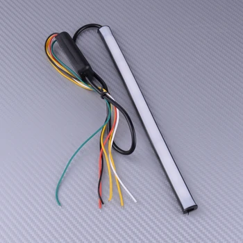 

DWCX PVC 22cm Universal Sequential Switchback Flowing LED Tail Brake Turn Signal Strip Lights For Motorcycle