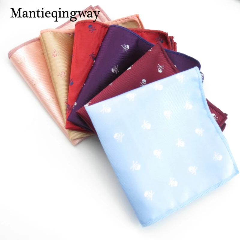 Mantieqingway модные жаккардовые карманные квадратные носовые платки с черепом для мужчин s свадебный деловой костюм мужские Карманные Платки из полиэстера