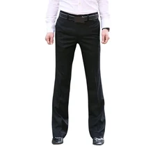 Новые мужские расклешенные западный костюм брюки деловые штаны брюки с колокольчиком черные брюки для делового костюма Размер 28