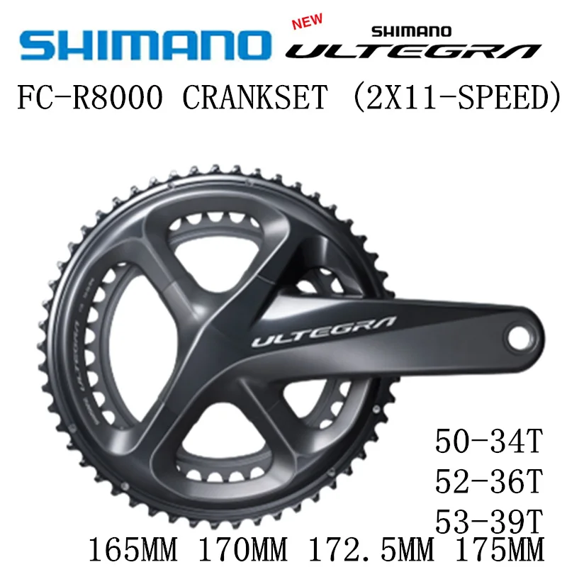 

SHIMANO ULTEGRA FC R8000 Crankset R8000 HOLLOWTECH II CRANKSET 2x11-Speed 50-34T 52-36T 53-39T 165MM 170MM 172.5MM 175MM