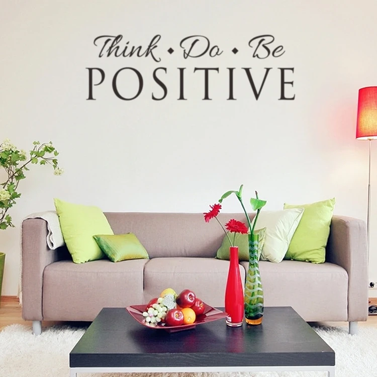 57X18CM Think Do Be Positive Vinyl Quote Wall Sticker Words Decals Home