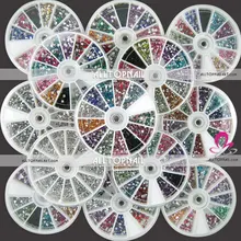 14 различных Наборы для ухода за кожей ногтей стразами колеса 280 box Pro качества горный хрусталь Наборы для ухода за кожей для ногтей использования
