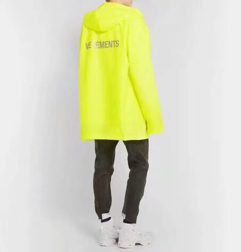 19SS новые куртки от Vetements модная уличная одежда большой плащ верхняя одежда куртки от Vetements желтый синий Vetements куртка