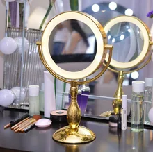 Professional makeup mirror with light 9 Inch led compact cosmetic mirror lady’s 3X Double Sided magnifying espelho bath mirror