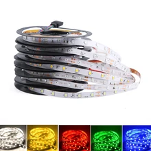 DC 12 V Volt Strip Led Light Tape 2835 5050 RGB Waterproof 5M 12V DC 60LED/M RGB Led Strip Tape Lamp Diode Flexible TV Backlight 12 v led light strip tape rgb pc 5050 no waterproof 30leds m 60leds m 12v led strip lights diode ribbon lamp flexible backlight