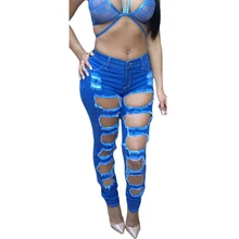 Boyfriend Plus Size XXXL 2017 Autumn High Waisted Vintage Cut Out Destroyed Ripped Washed Hole Elastic