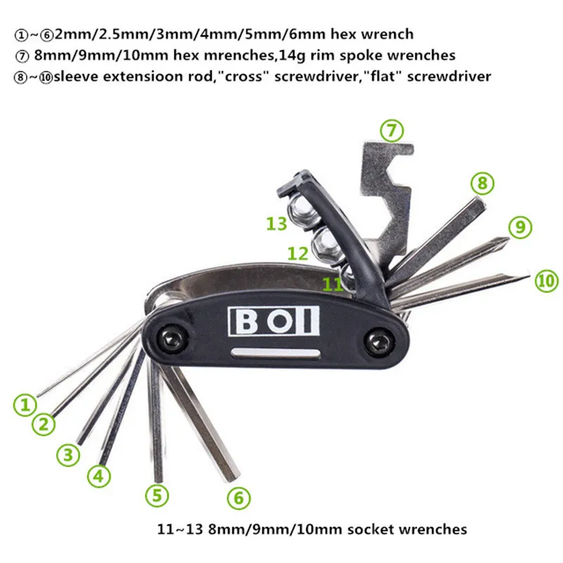 

16 in 1 Bicycle Tools Sets Multi Function Repair Mountain Road Bike Tool Mini Multifunctional Toolkit