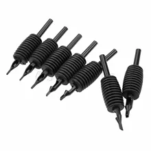 10 шт. держатель трубки для тату машины 25 мм Одноразовые Стерильные кремния пластик индивидуальные черный Нескользящая ручка 5DT 7DT 9DT 11DT