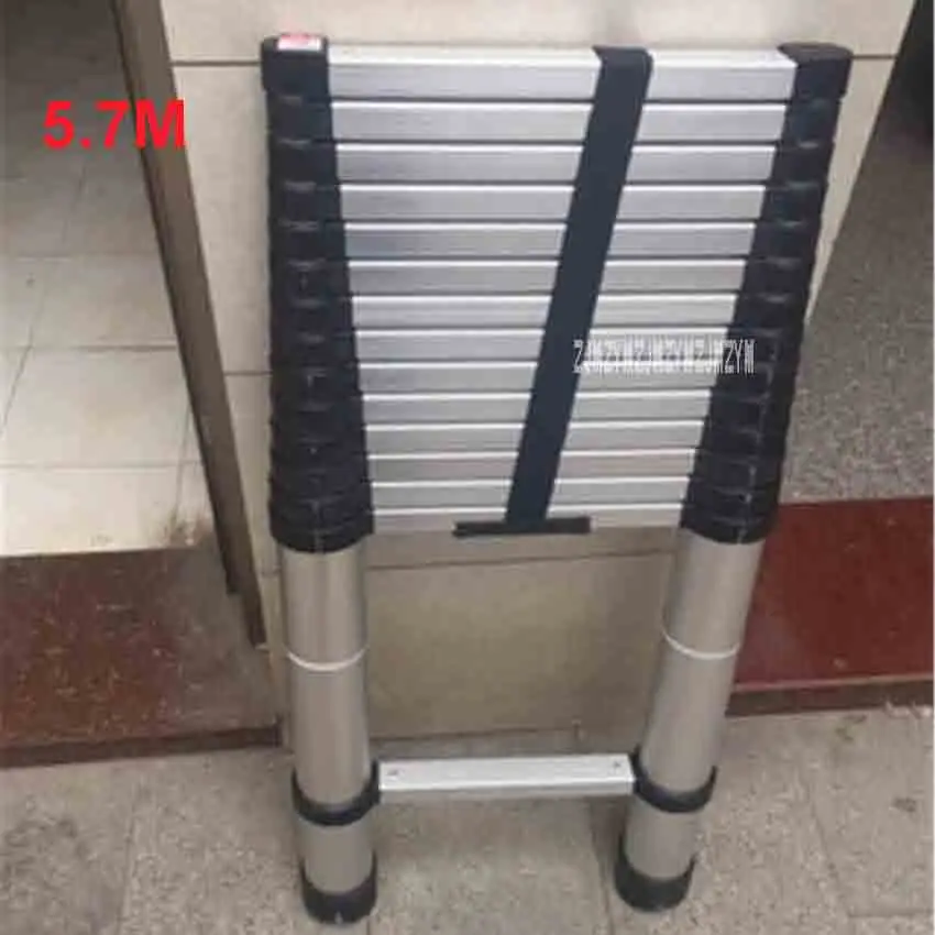 

New DLT-A Aluminum Alloy Thickened 5.7 Meters Extension Ladder 15-step Single-sided Straight Ladder Folding Engineering Ladder