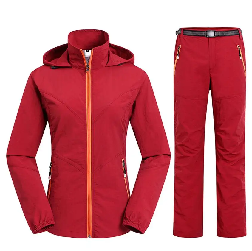 

Summer Women Outdoor Hiking Sun Protective Jacket +Pant Set Quick Dry Fishing Clothes Sport Climbing Camping Sportswear Suit