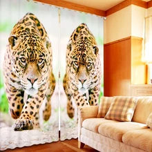 Животные леопард печать 3D стереоскопические фотографии затемненные шторы