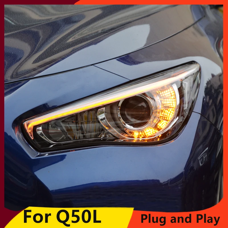 KOWELL автомобильный Стайлинг для Infiniti Q50L фары 2015 2016 головная лампа led DRL Передняя