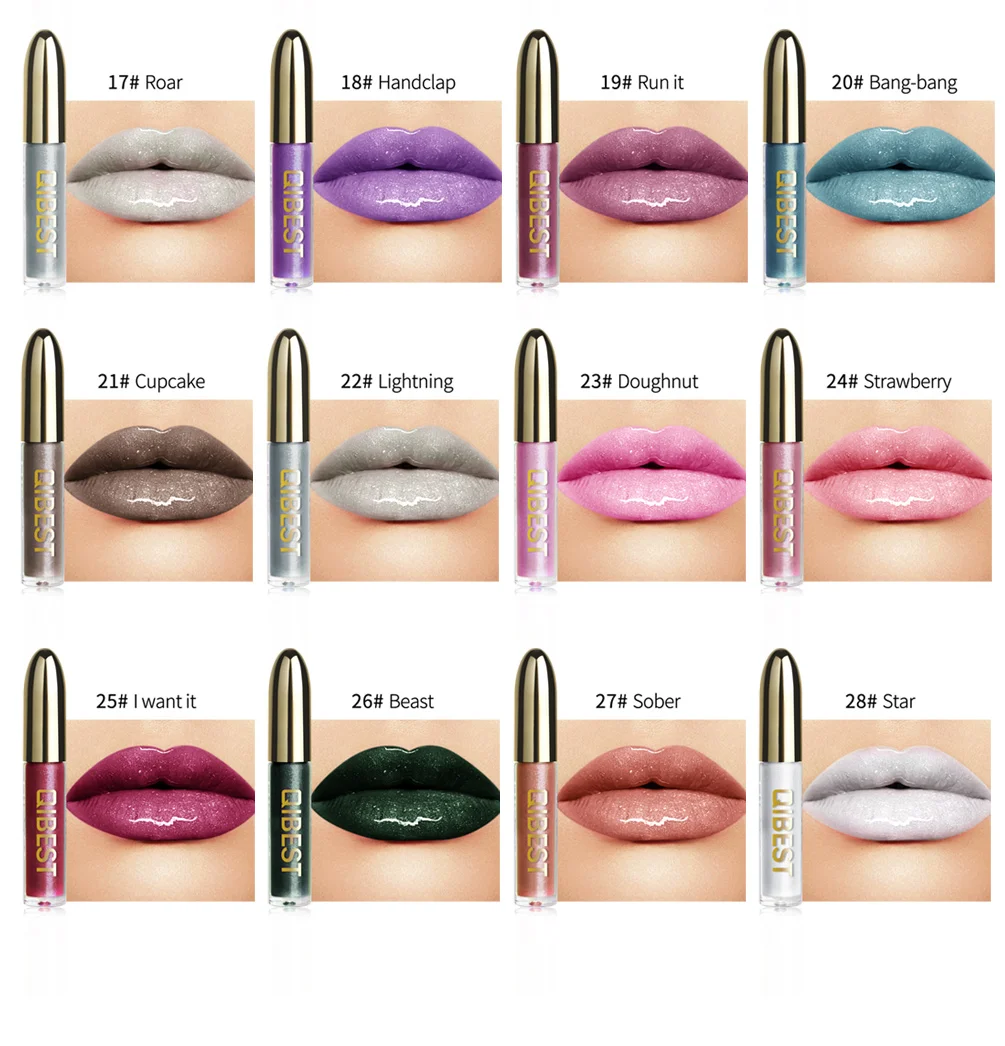 28 Colors Long Lasting Moisturizer Glitter LipGloss Tint Cosmetics Nutritious Shimmer Liquid Lipstick Beauty Lips Makeup maquiag