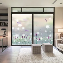 Матовые стеклянные наклейки раздвижные двери и окна Прозрачная непрозрачная гостиная раздвижная дверь декоративная пленка