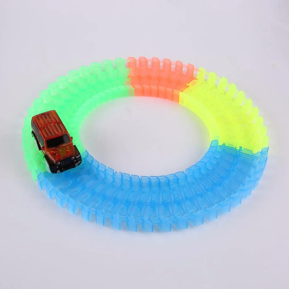 220pcs Luminous Car Track with 1pc Car Glowing Race LED Flashing