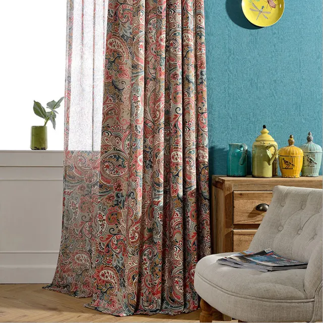 Rustic Living Room Curtains Interior Decoration Home Window Treatments Polyester Cotton Floral Print Panel Rustic Living Room Curtains Interior Decoration Home Window Treatments Polyester Cotton Floral Print Panel
