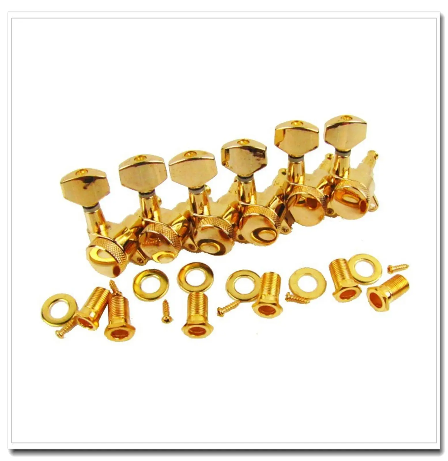 

1 Set Of 6R Gold Locking Guitar Tuners Machine Head Tuning Pegs For Replacement Parts