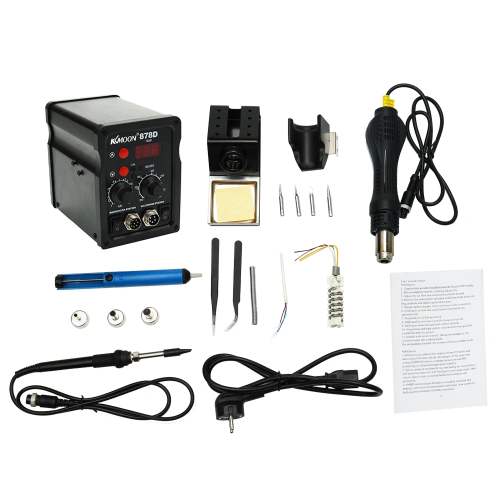 

Digital BGA Rework Solder Station 2 in 1 Rework Station Electric Soldering Iron Hot Air Machine Thermostatic Soldering Station