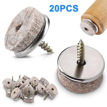

2019 Hot New 20Pcs Furniture Felt Glides with Screw Chair Glider Set Floor Protection AI88